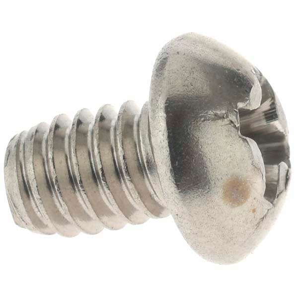 Machine Screw: #8-32 x 1/4" Length Under Head, Round Head, Phillips