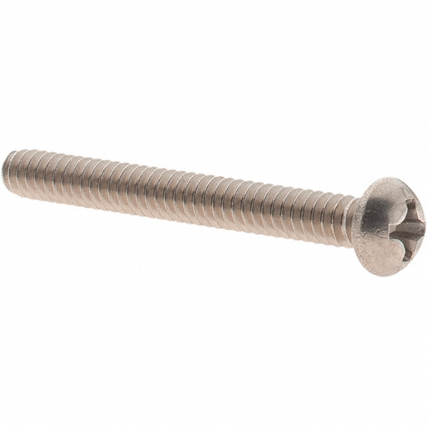 Machine Screw: #6-32 x 1-1/4" Length Under Head, Round Head, Phillips