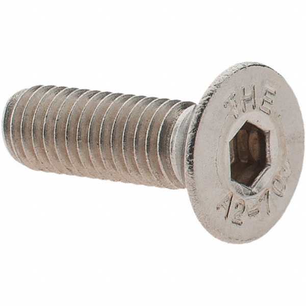 Flat Socket Cap Screw: M5x0.8, 16.00 mm OAL, 18-8 Stainless Steel - Fully Threaded, 90 degree Flat, 3.00 mm Drive, DIN 7991
