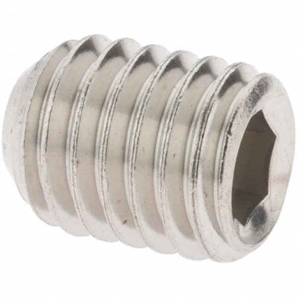 Set Screw: 1/2-13 x 5/8", Cup Point, Stainless Steel, Grade 18-8