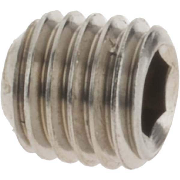 Set Screw: 1/4-28 x 1/4", Cup Point, Stainless Steel, Grade 18-8