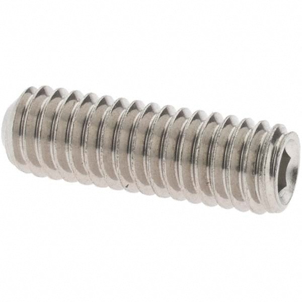 Set Screw: 5/16-18 x 1", Cup Point, Stainless Steel, Grade 18-8