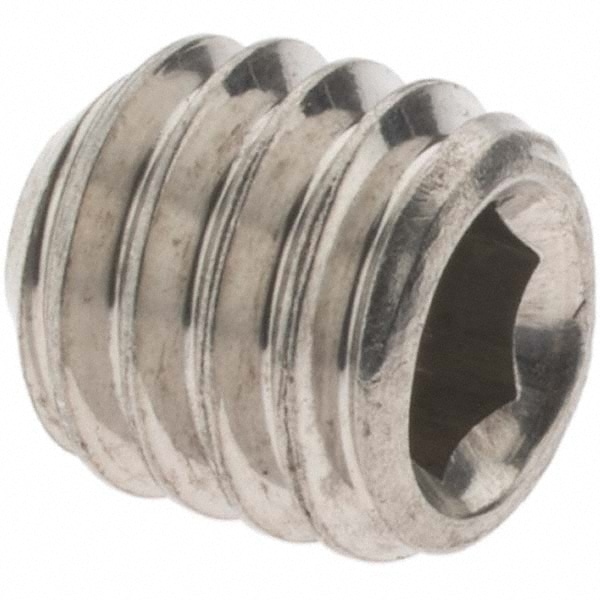 Set Screw: 5/16-18 x 5/16", Cup Point, Stainless Steel, Grade 18-8