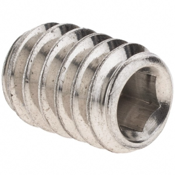 Set Screw: 1/4-20 x 3/8", Cup Point, Stainless Steel, Grade 18-8