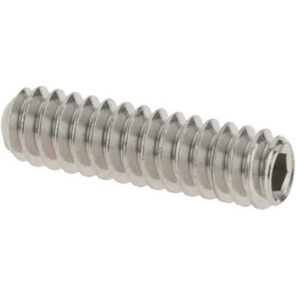Set Screw: #6-32 x 1/2", Cup Point, Stainless Steel, Grade 18-8