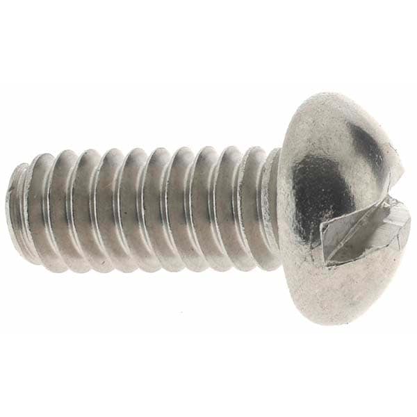 Machine Screw: 1/4-20 x 5/8" Length Under Head, Round Head, Slotted