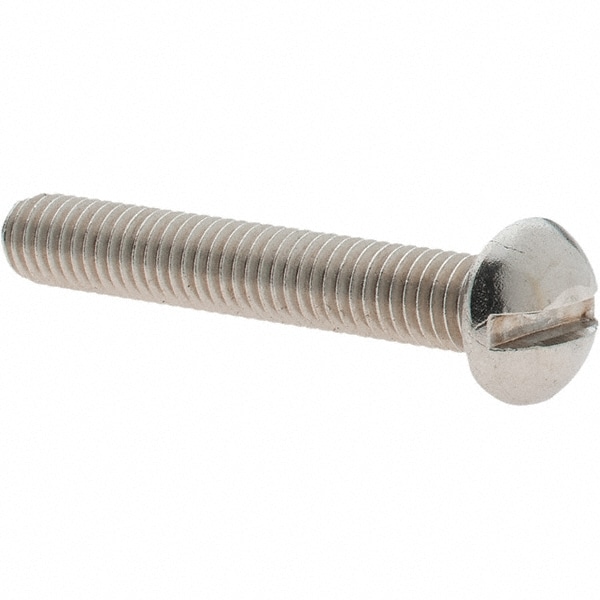 Machine Screw: #10-32 x 1-1/4" Length Under Head, Round Head, Slotted
