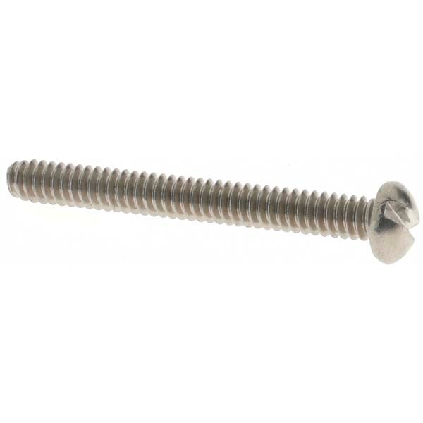 Machine Screw: #4-40 x 1" Length Under Head, Round Head, Slotted