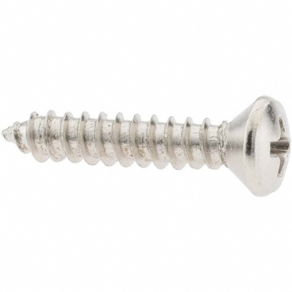 Sheet Metal Screw: #10, Pan Head, Phillips Drive, 1" Length Under Head - Grade 2 Steel