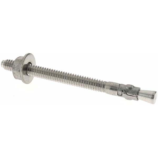 Concrete Wedge Anchor: 1/4" Dia, 3-1/4" OAL, 1-1/8" Min Embedment