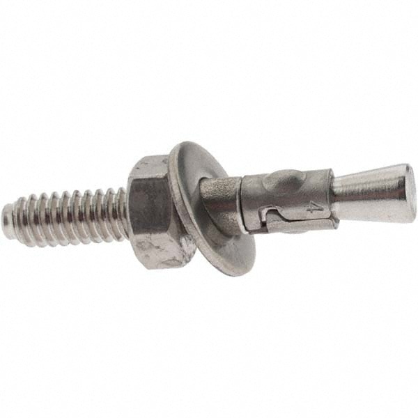 Concrete Wedge Anchor: 1/4" Dia, 1-3/4" OAL, 1-1/8" Min Embedment