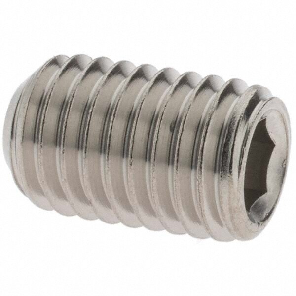 Set Screw: 5/8-11 x 1", Cup Point, Stainless Steel, Grade 316