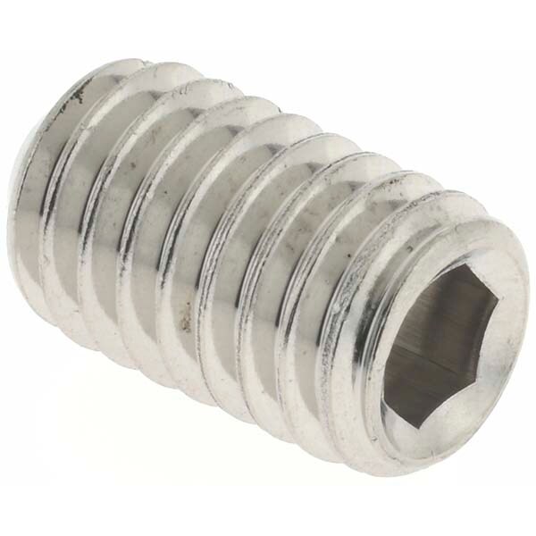 Set Screw: 3/8-16 x 5/8", Cup Point, Stainless Steel, Grade 316