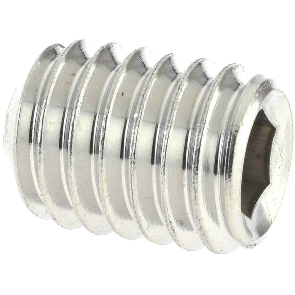 Set Screw: 3/8-16 x 1/2", Cup Point, Stainless Steel, Grade 316