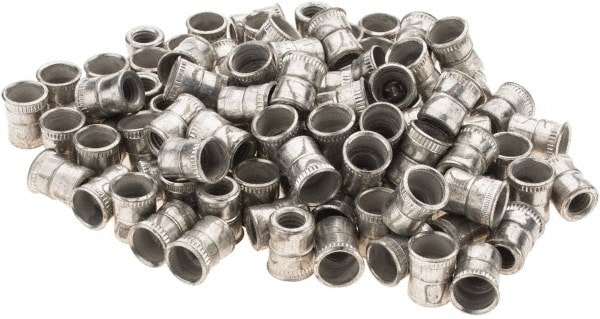 #10-32 UNF, Cadmium-Plated, Steel Knurled Rivet Nut Inserts