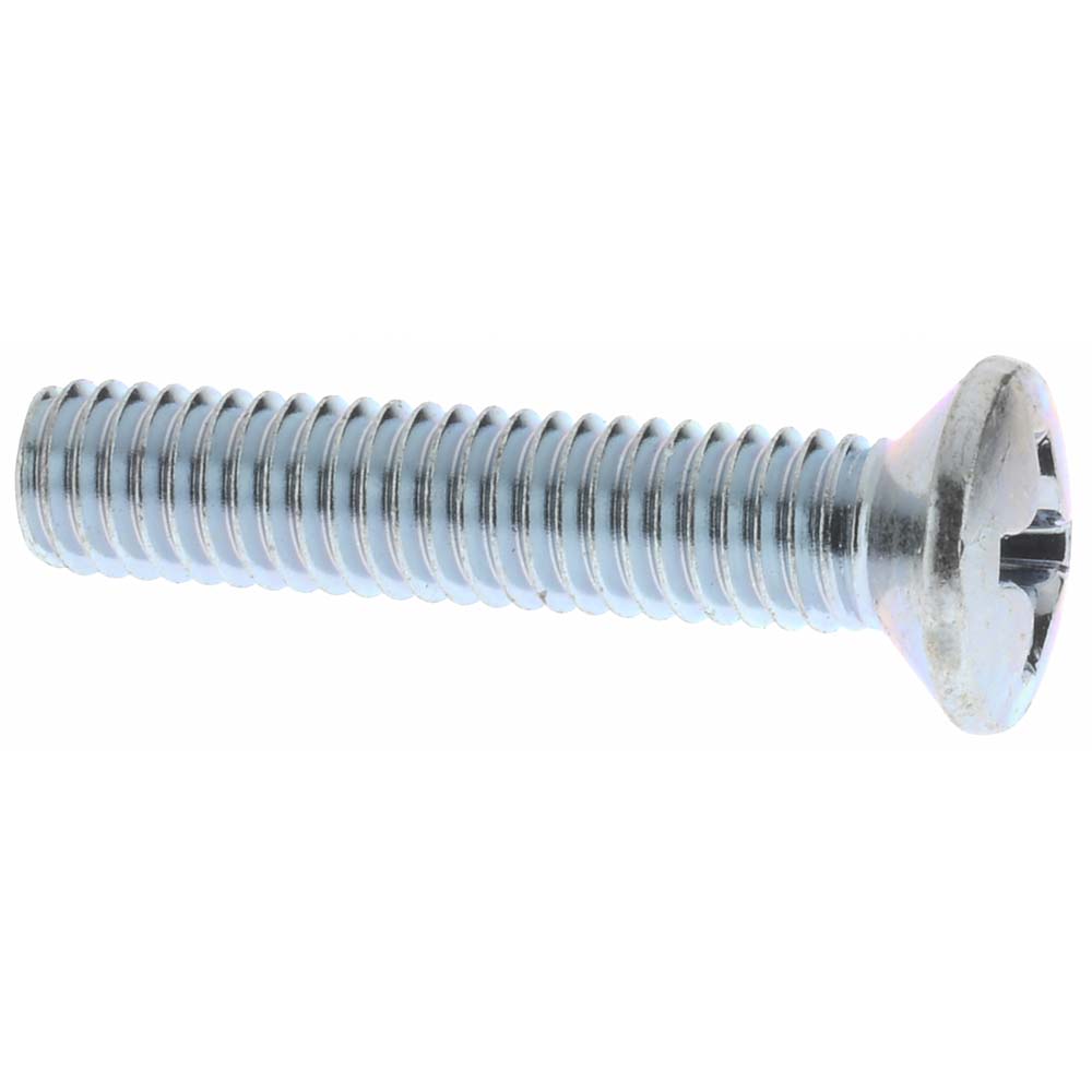 Machine Screw: M6x1 x 30.00 mm Length Under Head, Oval Head, Phillips