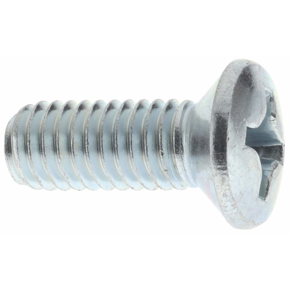 Machine Screw: M6x1 x 16.00 mm Length Under Head, Oval Head, Phillips