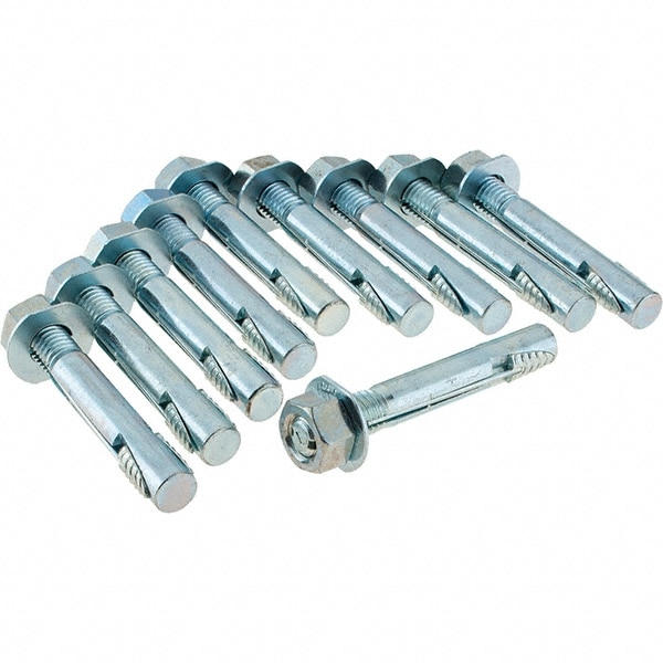 Concrete Wedge Anchor: 1/2" Dia, 3-1/2" OAL