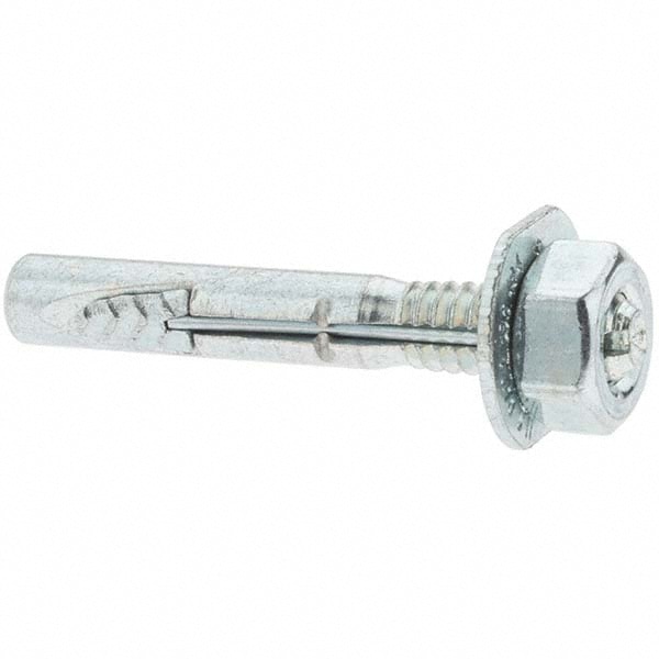 Concrete Wedge Anchor: 1/4" Dia, 1-3/4" OAL, 1" Min Embedment