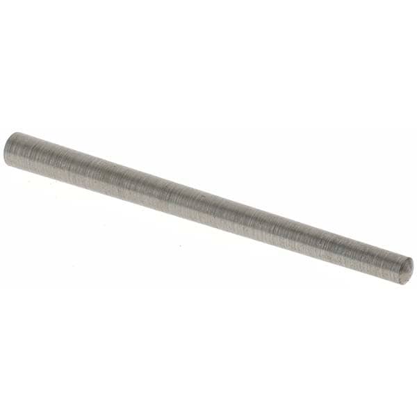 Size 0, 0.1144" Small End Diam, 0.156" Large End Diam, Uncoated Steel Taper Pin