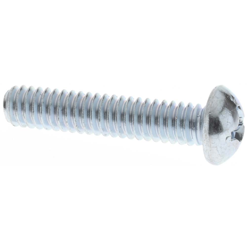Machine Screw: 1/4-20 x 1-1/4", Round Head, Phillips