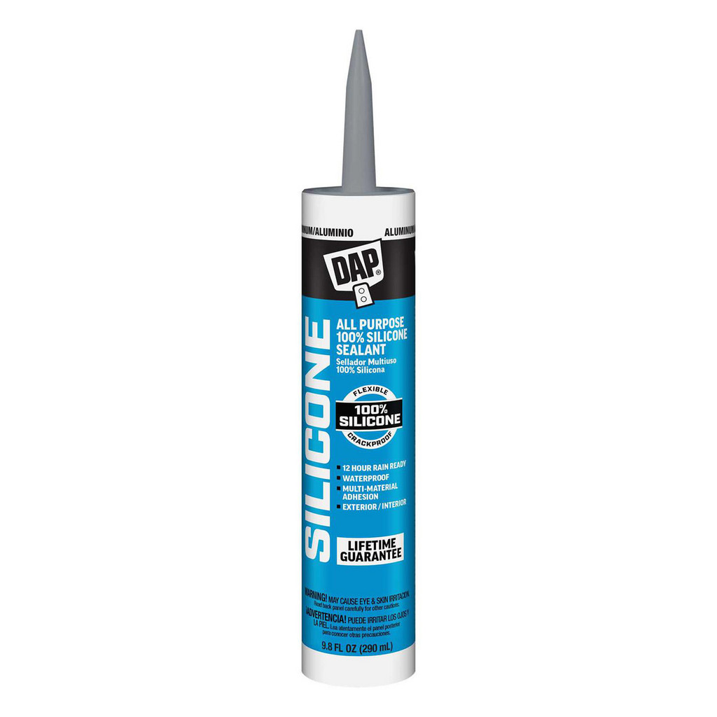 DAP® Joint Sealant: 10.1 oz Tube, Silver, RTV Silicone - -40 deg F Min, 10 to 20 min Tack-Free Dry Time | Part #7079808643