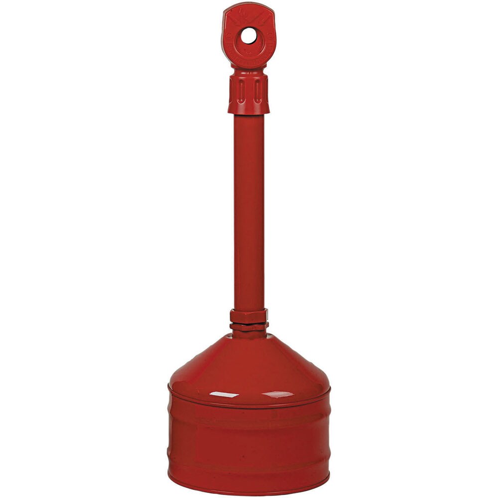 Cigarette-Waste Receptacles & Butt Cans; Material: Steel W/ Polyethylene Cap ; Volume Capacity (Gal.): 2.50 ; Wall Mount: No ; Height (Decimal Inch): 34.000000 ; Diameter (Inch): 11.50 ; Diameter (cm): 29.20