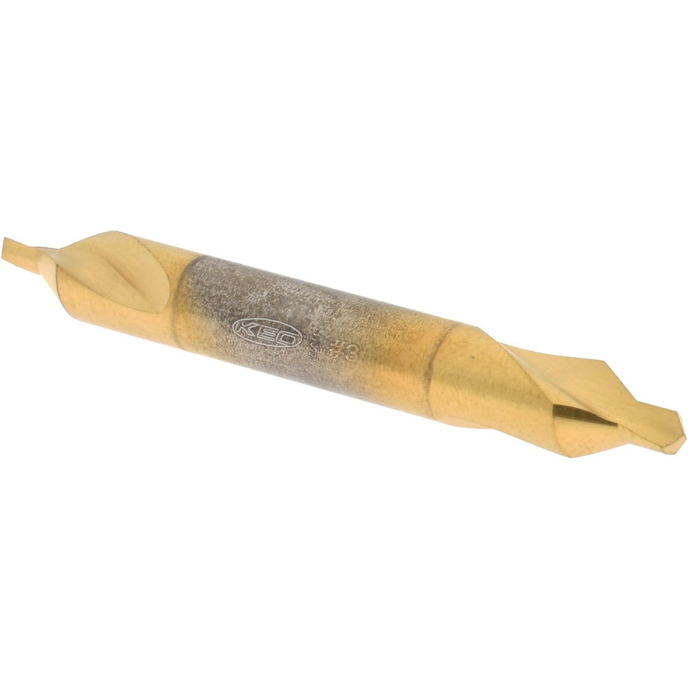 Combo Drill & Countersink: #3, 1/4" Body Dia, 1180, High Speed Steel