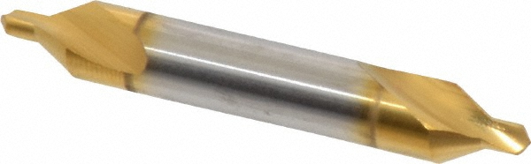 Combo Drill & Countersink: #4, 5/16" Body Dia, 118°, High Speed Steel