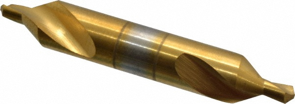 Combo Drill & Countersink: #5, 7/16" Body Dia, 118°, High Speed Steel