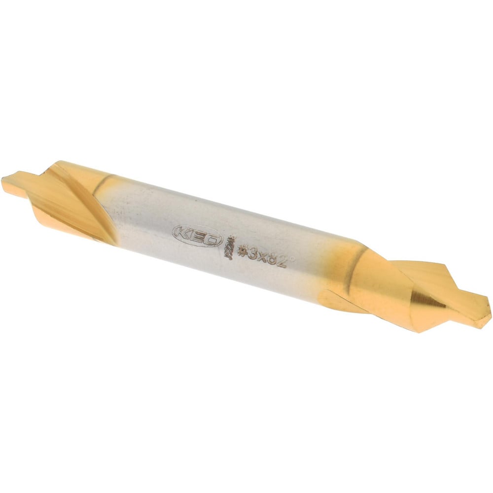 Combo Drill & Countersink: #3, 1/4" Body Dia, 1180, High Speed Steel