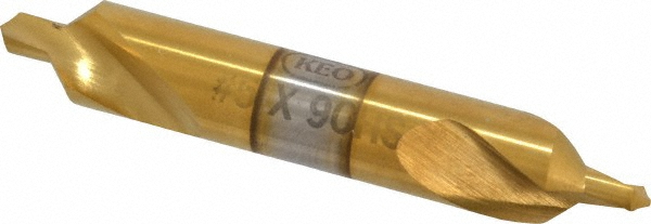 Combo Drill & Countersink: #5, 7/16" Body Dia, 118°, High Speed Steel