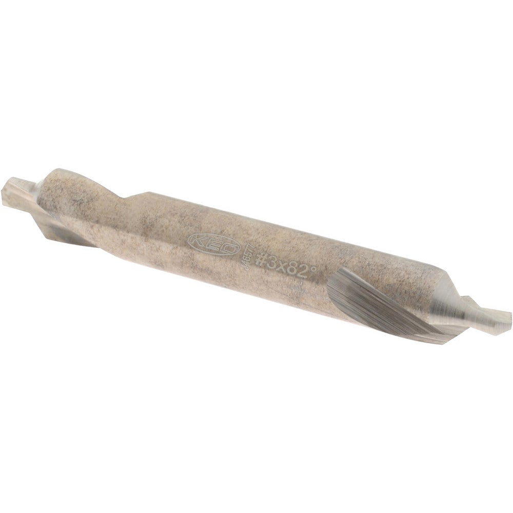 Combo Drill & Countersink: #3, 1/4" Body Dia, 1180, High Speed Steel