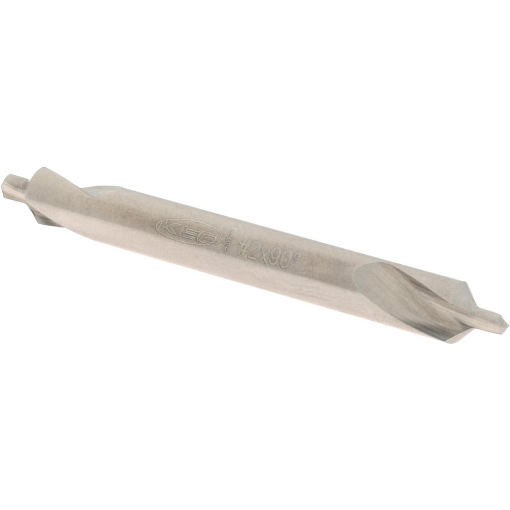 Combo Drill & Countersink: #2, 3/16" Body Dia, 1180, High Speed Steel