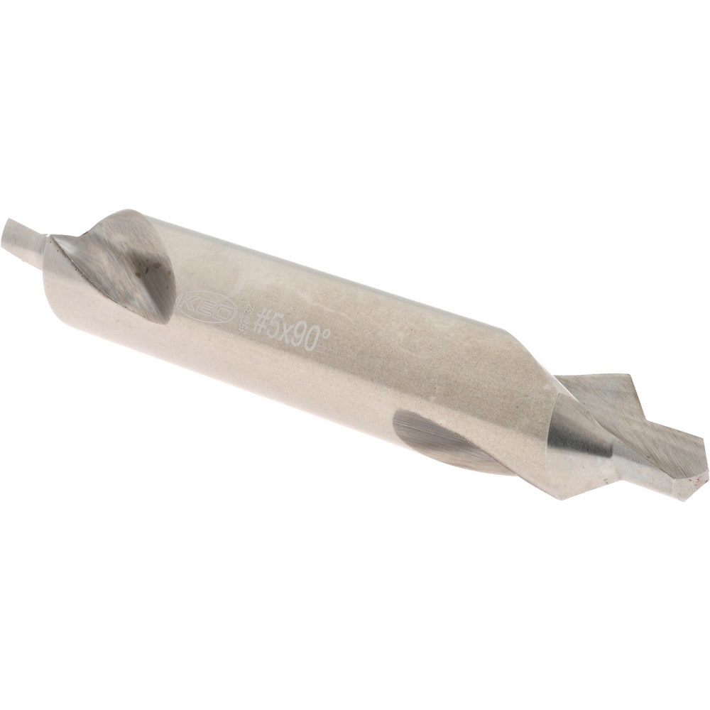 Combo Drill & Countersink: #5, 7/16" Body Dia, 1180, High Speed Steel