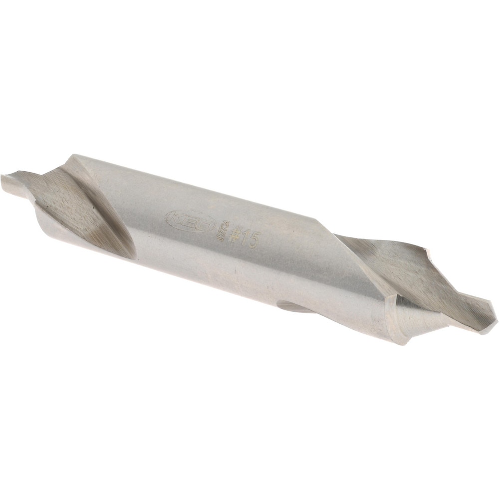 Combo Drill & Countersink: #15, 7/16" Body Dia, 1180, High Speed Steel