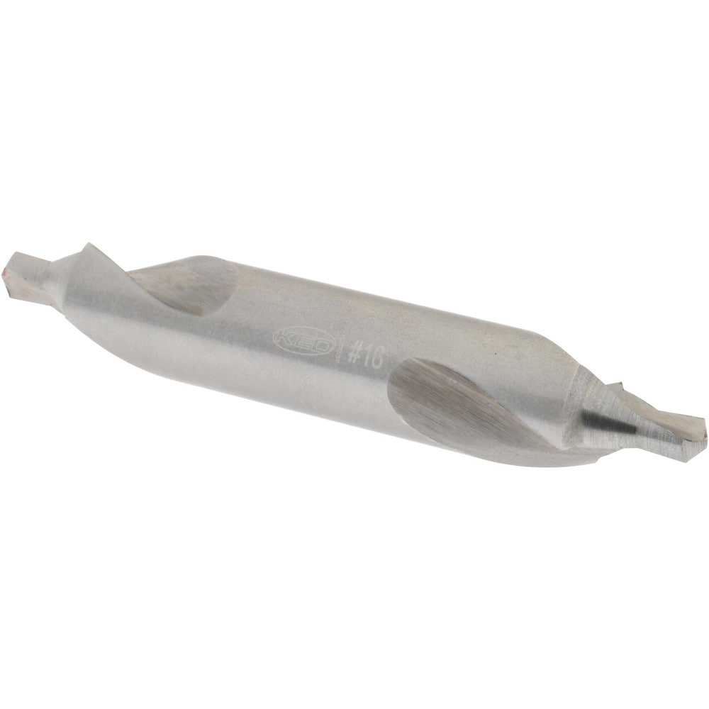 Combo Drill & Countersink: #16, 1/2" Body Dia, 1180, High Speed Steel
