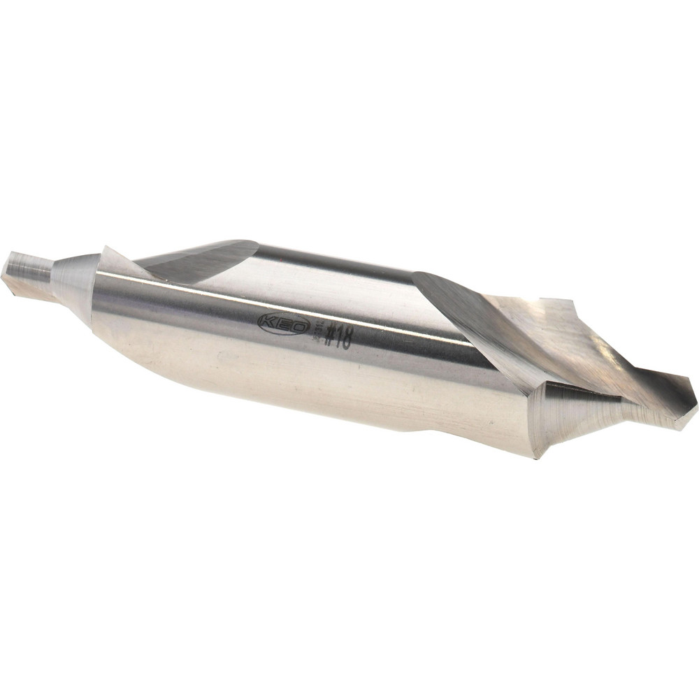 Combo Drill & Countersink: #18, 3/4" Body Dia, 118°, High Speed Steel