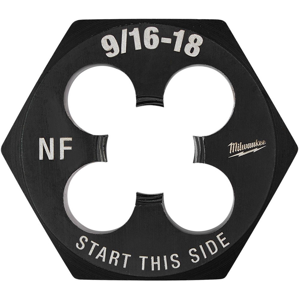 Hex Rethreading Dies; Thread Size (Inch): 9/16-18 ; Material: Carbon Steel ; Thread Direction: Right Hand ; Thread Standard: UNF ; Hex Size (Inch): 1-7/16 ; Series: Milwaukee