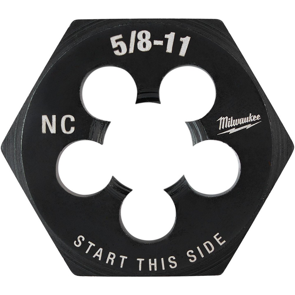 Hex Rethreading Dies; Thread Size (Inch): 5/8-11 ; Material: Carbon Steel ; Thread Direction: Right Hand ; Thread Standard: UNC ; Hex Size (Inch): 1-7/16 ; Series: Milwaukee