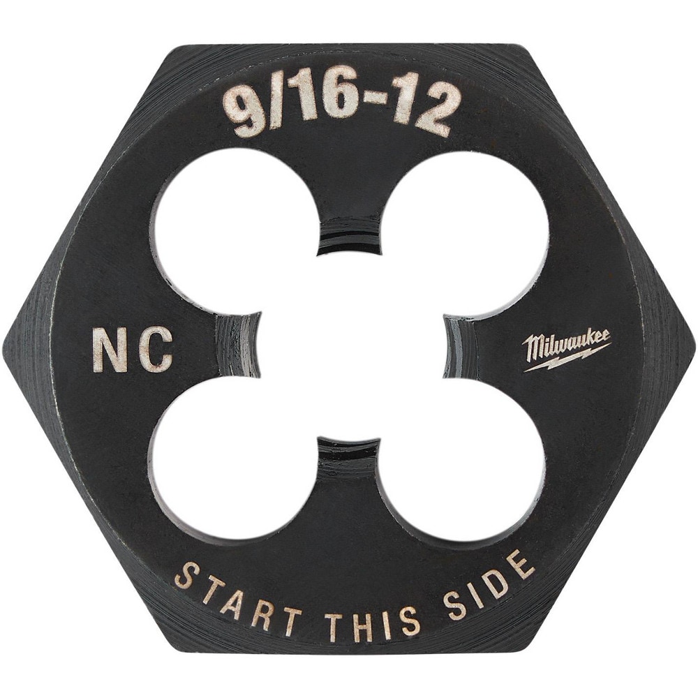 Hex Rethreading Dies; Thread Size (Inch): 9/16-12 ; Material: Carbon Steel ; Thread Direction: Right Hand ; Thread Standard: UNC ; Hex Size (Inch): 1-7/16 ; Series: Milwaukee