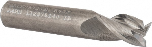 Kennametal 3658824 Square End Mill: 3/8 Dia, 1/2 LOC, 3/8 Shank Dia, 2 OAL, 3 Flutes, Solid Carbide Image