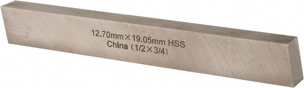 Cleveland C44647 Tool Bit Blank: 1/2" Width, 3/4" Height, 6" OAL, M2, High Speed Steel, Rectangle Image