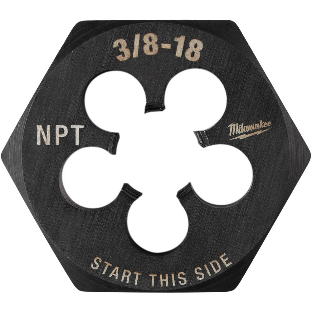 Hex Pipe & Conduit Dies: Thread Size (Inch): 3/8-18; Thread Standard: NPT; Material: Carbon Steel; Thread Direction: Right Hand