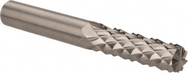 Diamond Pattern Router Bit: 0.25" Dia, 0.75" LOC, 1/4" Shank Dia, Burr