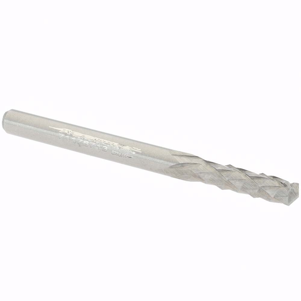 Diamond Pattern Router Bit: 0.125" Dia, 0.5" LOC, 1/8" Shank Dia, Drill Point
