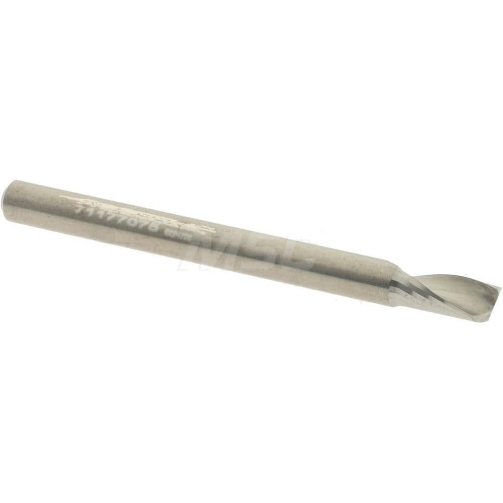 Spiral Router Bit: 0.125" Dia, 0.25" LOC, 1/8" Shank Dia, Upcut