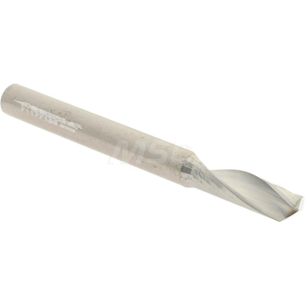 Spiral Router Bit: 0.1875" Dia, 0.625" LOC, 3/16" Shank Dia, Upcut