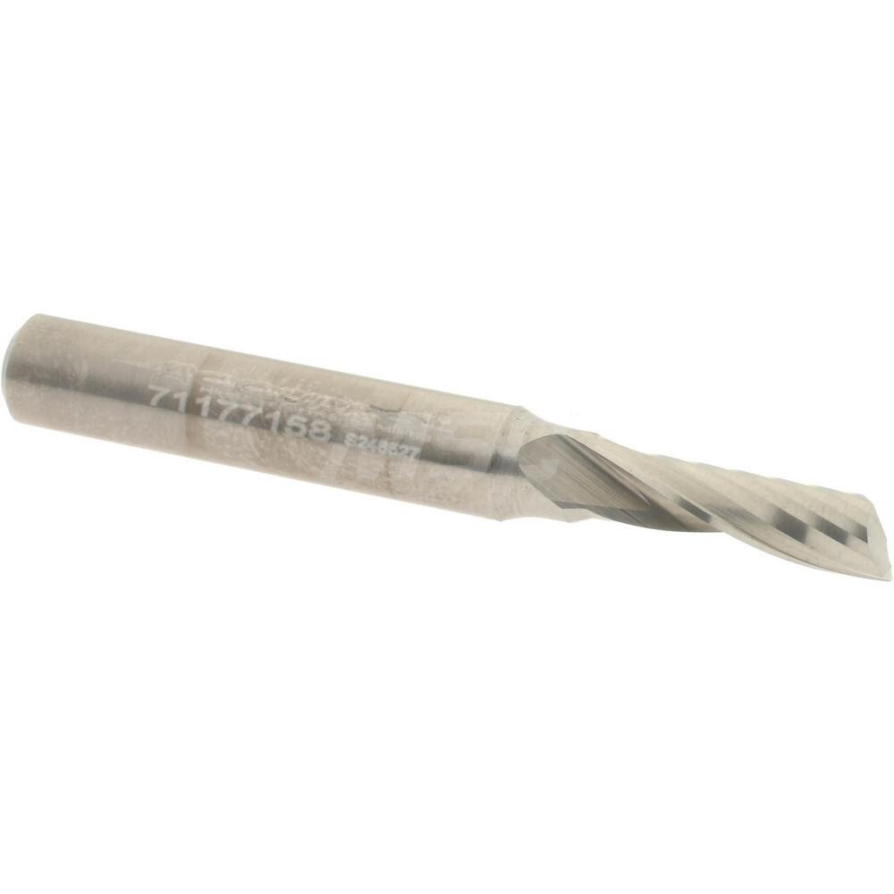 Spiral Router Bit: 0.1875" Dia, 0.625" LOC, 1/4" Shank Dia, Upcut
