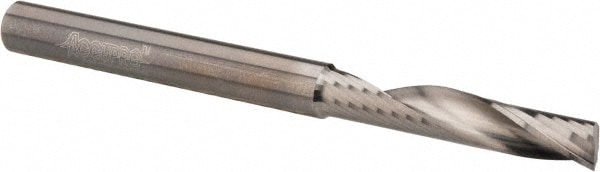 Accupro OCSFA250410 Spiral Router Bit: 0.25" Dia, 1.25" LOC, 1/4" Shank Dia, Upcut 